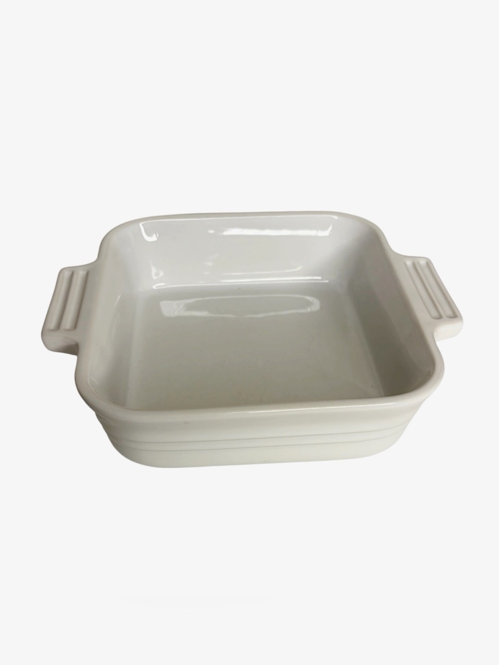 Le Creuset Small Square Stoneware Ceramic Baking Dish White 6x6